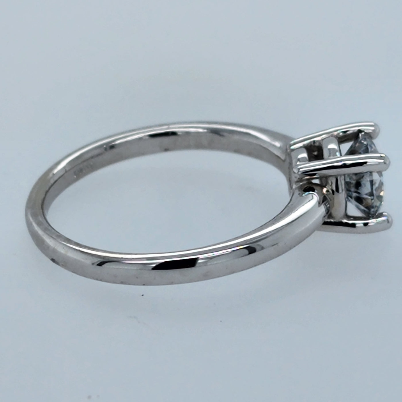 White Gold Solitaire Engagement Ring With Round Center Diamond