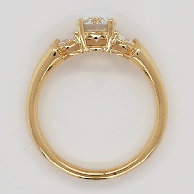 Yellow Gold Engagement Ring With Round Center Stone And Marquise Accents