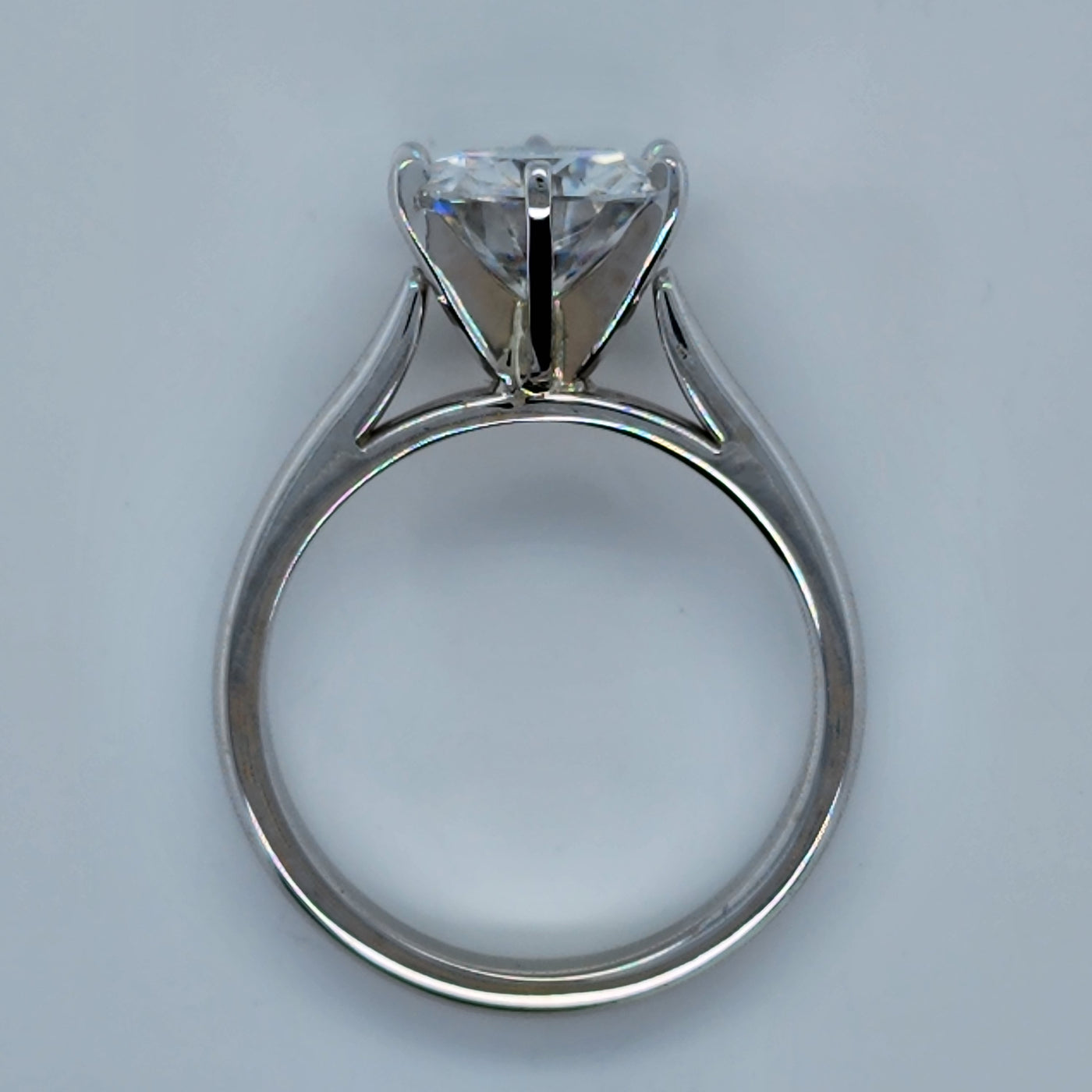 White Gold Engagement Ring With Moissanite Center Stone