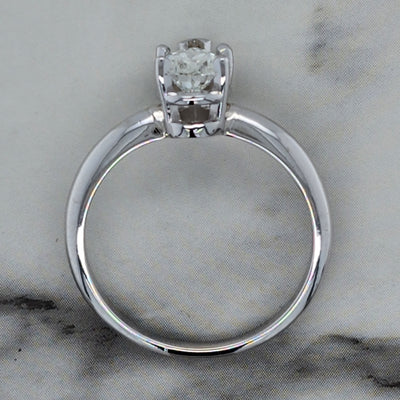 White Gold Solitaire Engagement Ring With Pear Shape Diamond