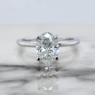 White Gold Solitaire Engagement Ring With Oval Diamond