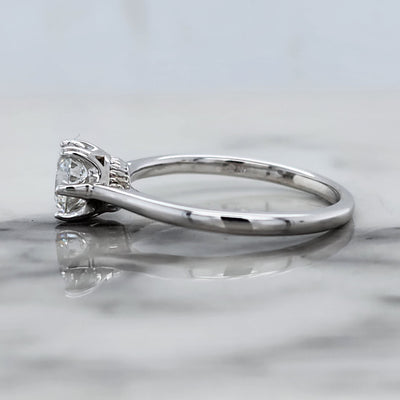 White Gold 6 Prong Engagement Ring With Round Diamond