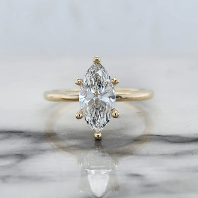 Yellow Gold Marquise Solitaire Engagement Ring