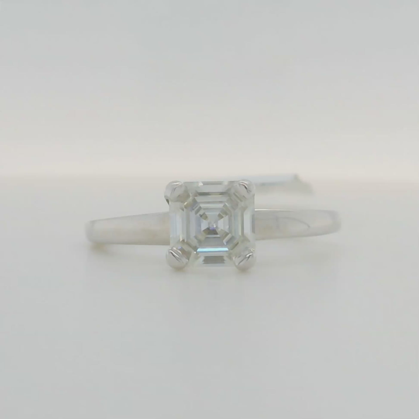 white gold asscher cut solitaire engagement ring