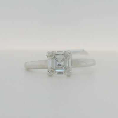 white gold asscher cut solitaire engagement ring